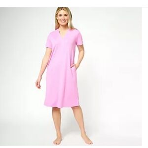 Pink V-Neck Dress